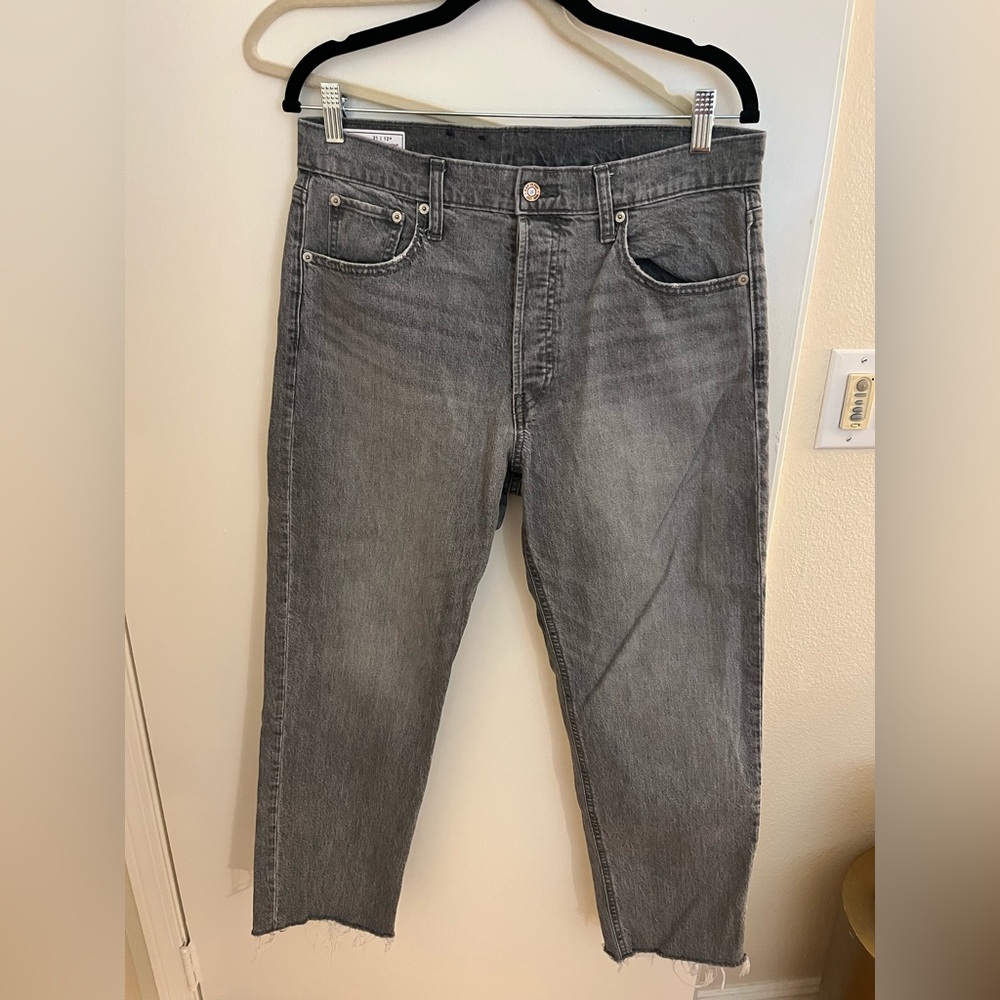 GAP Gray Cheeky Straight High Rise